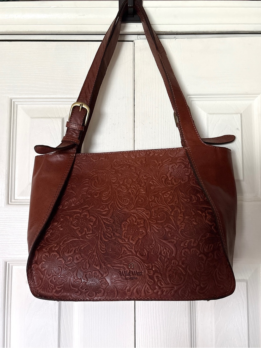 Wild West Freya Tote Floral Embossed Brown Leather Bag | Western Artisanal Boho